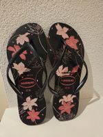 Havaianas Flip-Flops schwarz Blumen Grösse EU 41/42
