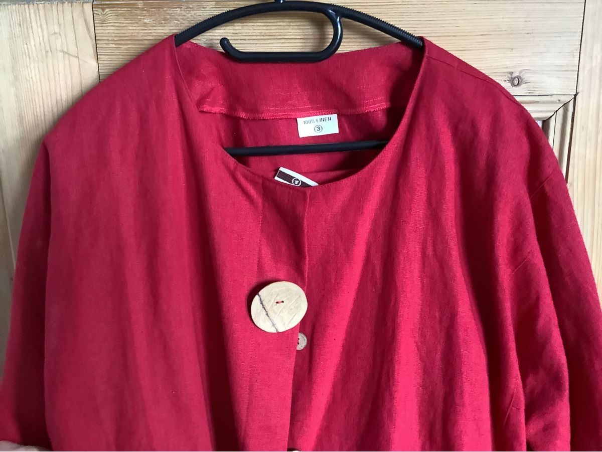 Giacche: Zweiteilig rote Leinenjacke mit Top – Usato da Buch SH venduto da bri_hpp2