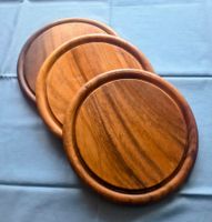 Servierbretter rund 3er Set Holz 25 cm Durchmesser