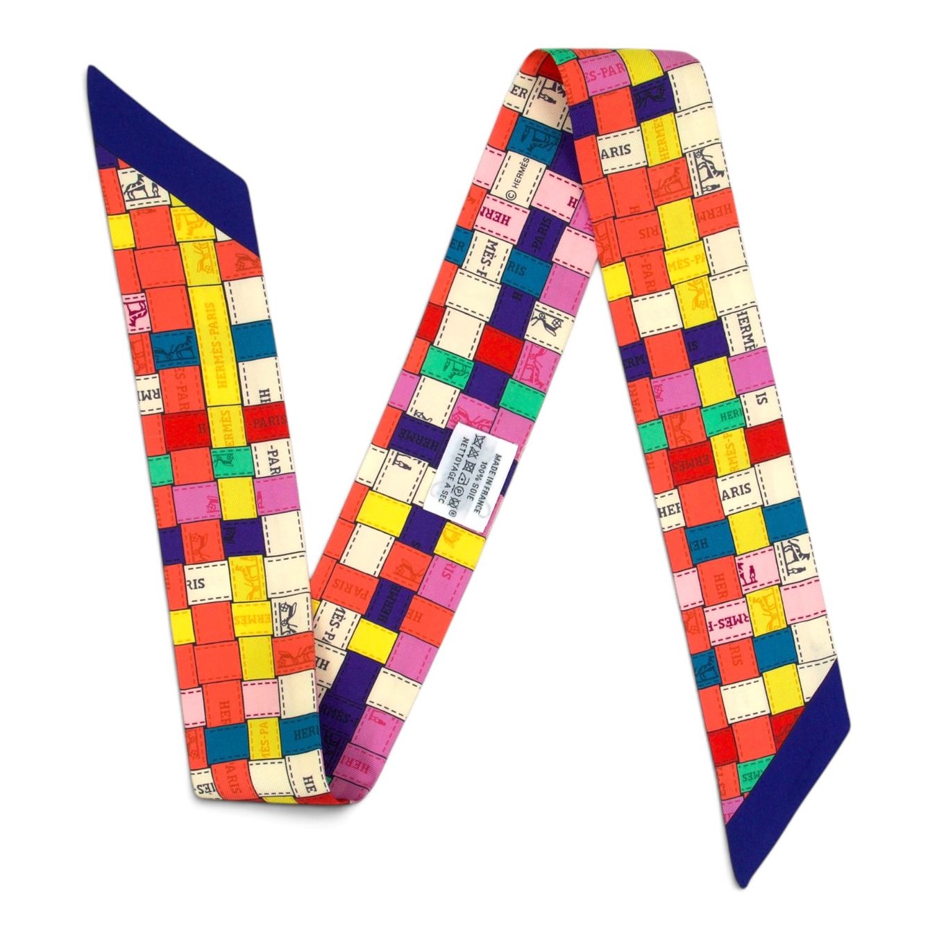 Hermès Foulard & Sciarpe: Hermès Twilly "Bolduc" multicolor – Usato da Binningen venduto da Designerlabels