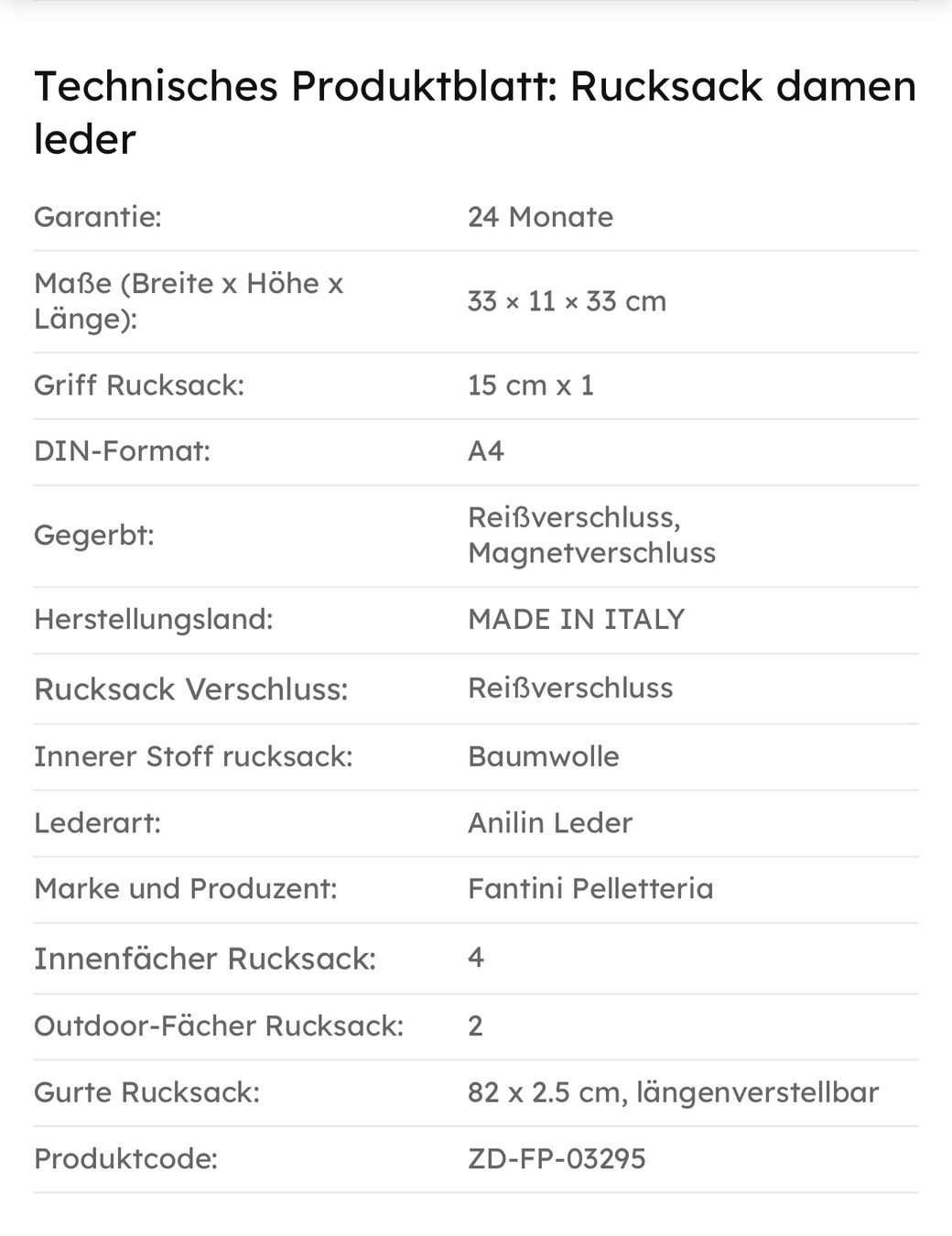 Zaini: Lederrucksack Palermo - Farbe: Gelb – Nuovo e nell'imballaggio originale da Wittenbach venduto da WWW.DRILUBAGS.CH 6