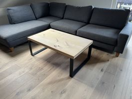 Couchtisch, Ahorn massiv/Metall industriedesign