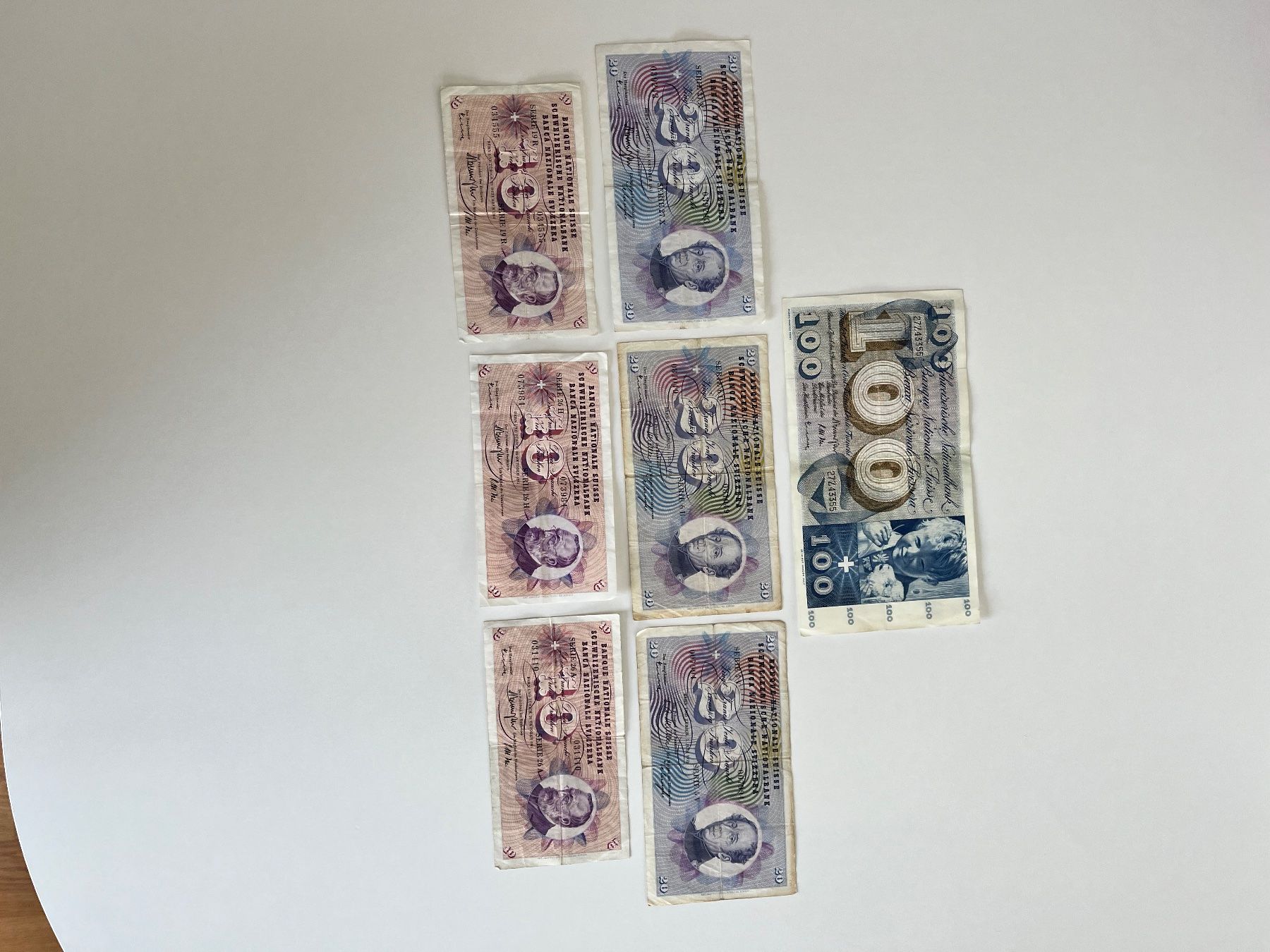 Banconote: Set von 7 Schweizer Banknoten – Usato da Bonstetten venduto da Dargslan