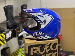 Casco motocross Fly Racing Kinetic Menace blu S