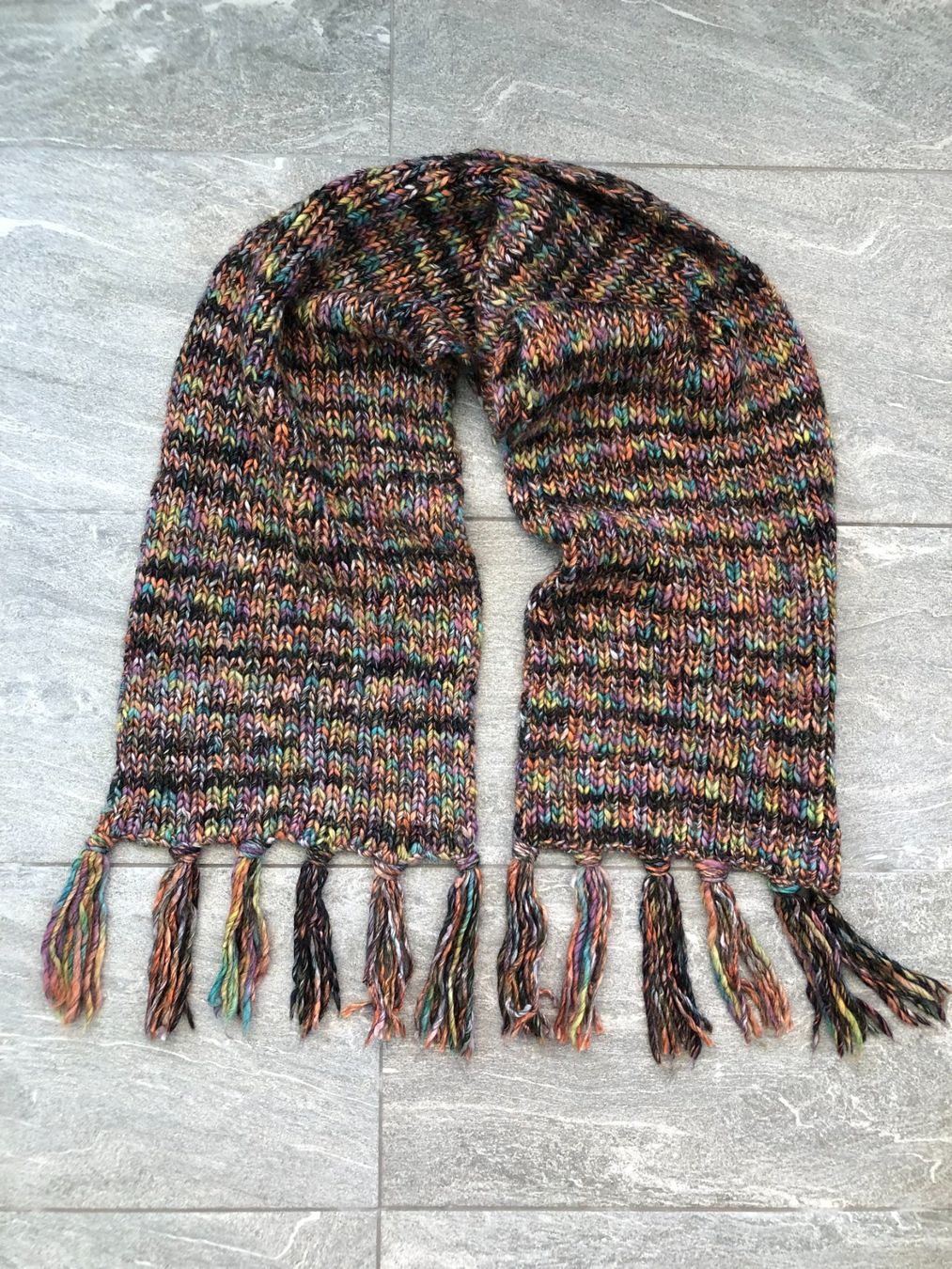Foulards, Tücher & Schals: XXL Strickschal bunt meliert – Gebraucht aus Baar von alexisbeads