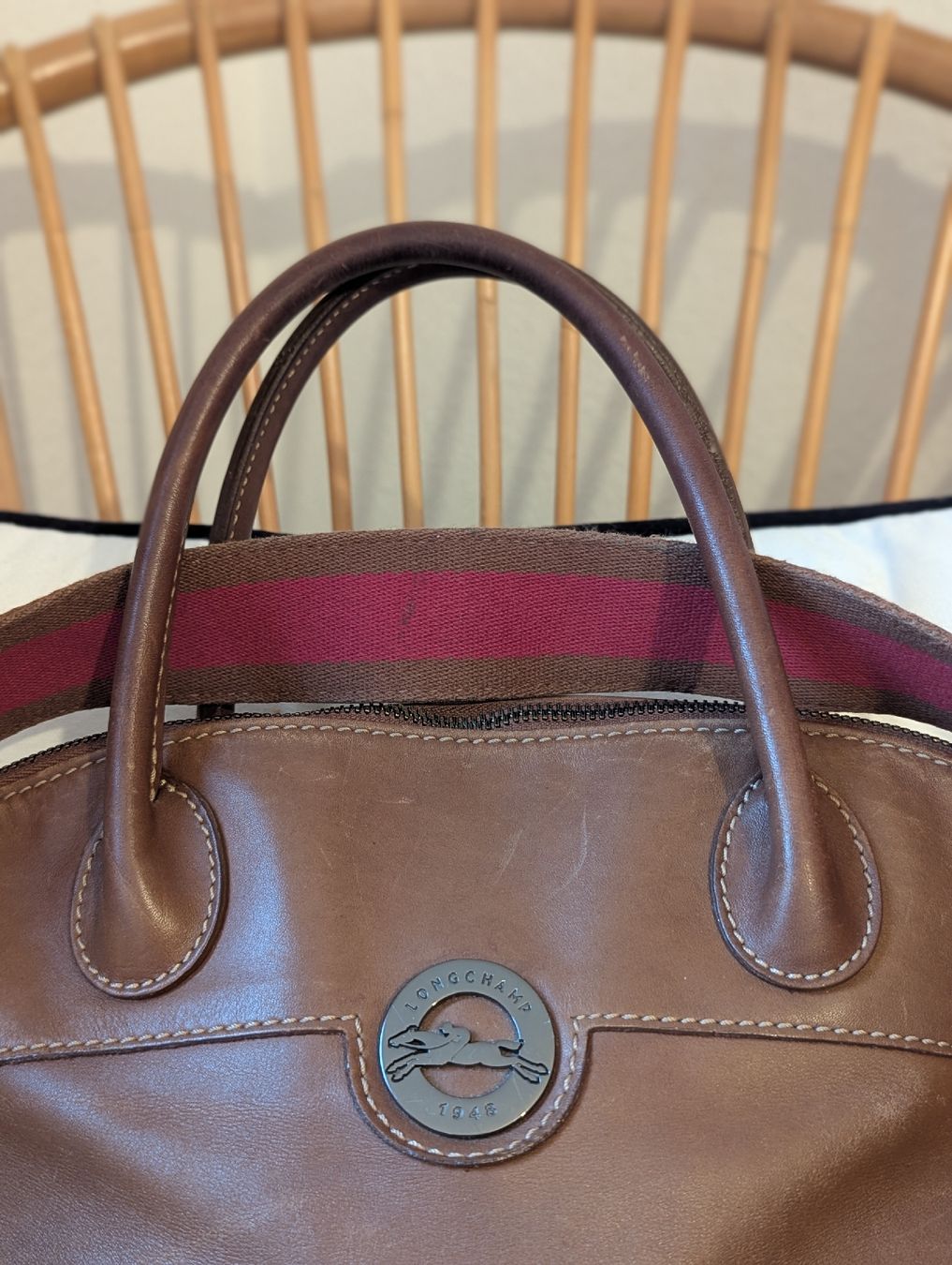 Longchamp Borse da donna: Longchamp Brown Leather Handbag - Timeless Style. – Usato da Schlieren venduto da maseam 1