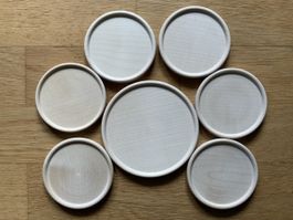 1x FLASCHENUNTERSETZER / 6x GLASUNTERSETZER AUS AHORNHOLZ
