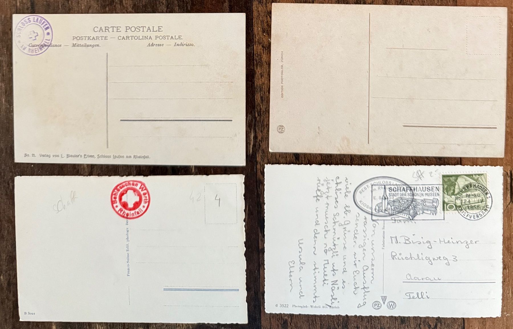Cartoline postali: AK: 4X Rheinfall – Usato da Lutry venduto da Ediego 1