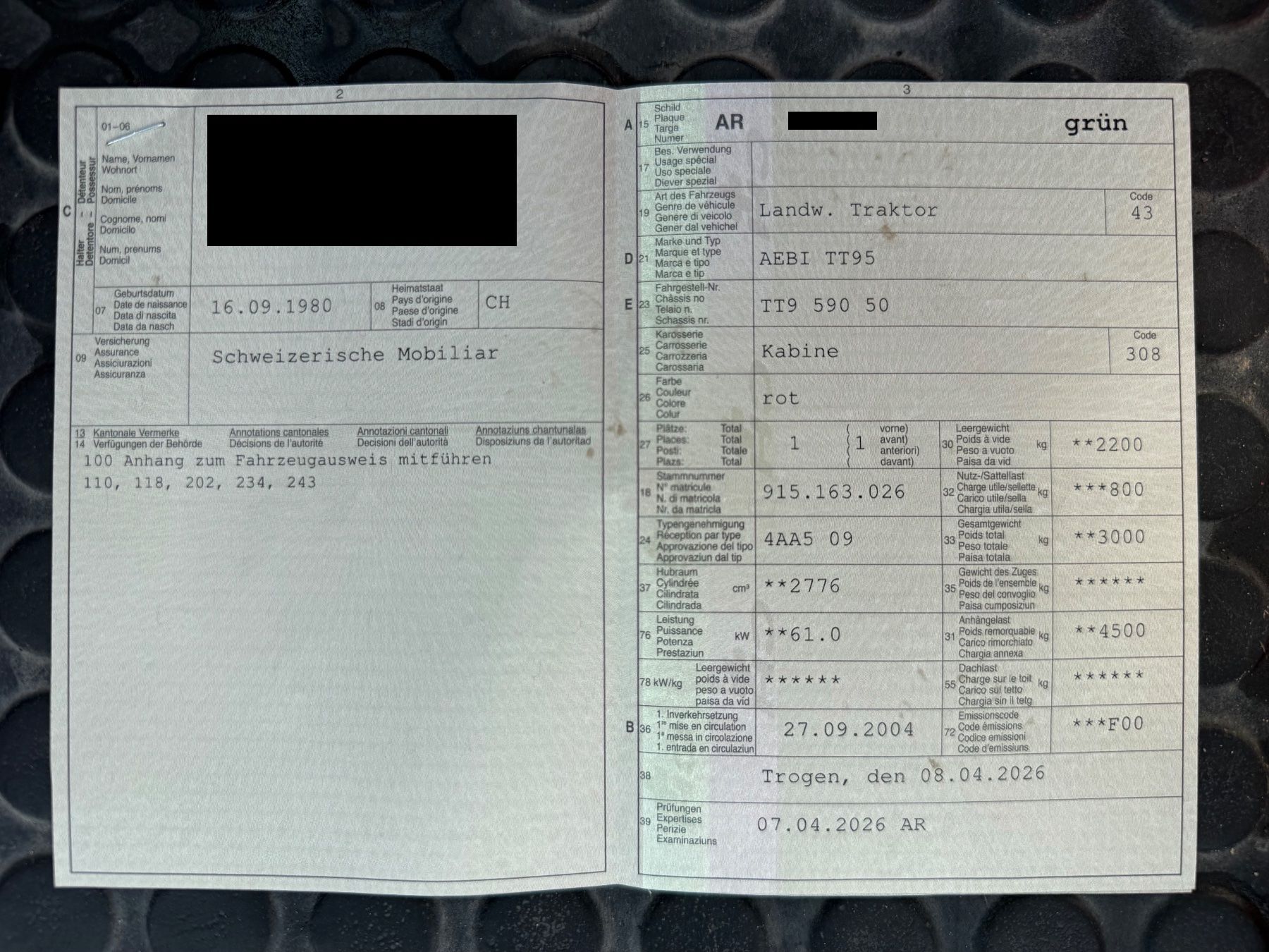 Aebi Trattori: AEBI TT 95 – Usato da Teufen AR venduto da McNis 7
