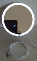 Kosmetikspiegel mit LED-Beleuchtung, 5x Vergrösserung, Akku