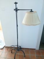 Stehlampe  Schmiedeeisen verstellbar mit Schirm weiss