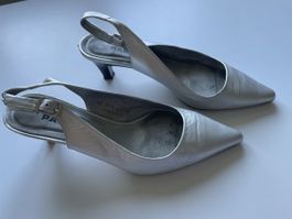 PASITO Slingpumps Silber, Gr. 39, gebrauchter Zustand!