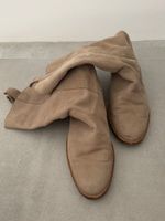 Bottes en daim souple beige de la Maison Margiela (T. 36.5)