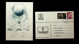 SUISSE POSTE AÉRIENNE VOL EN BALLON 1956 /T69