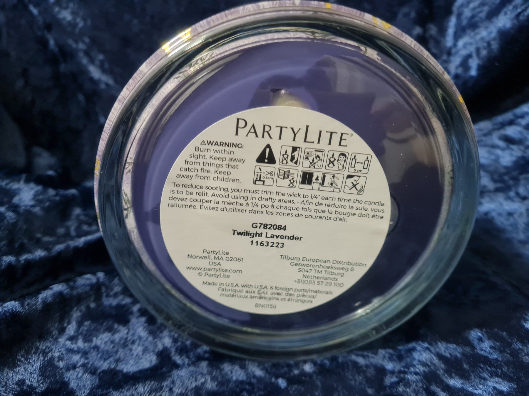 Partylite Candele: PartyLite - 4-Docht-Glas Twilight Lavender – Nuovo e nell'imballaggio originale da Othmarsingen venduto da Kleibai 1