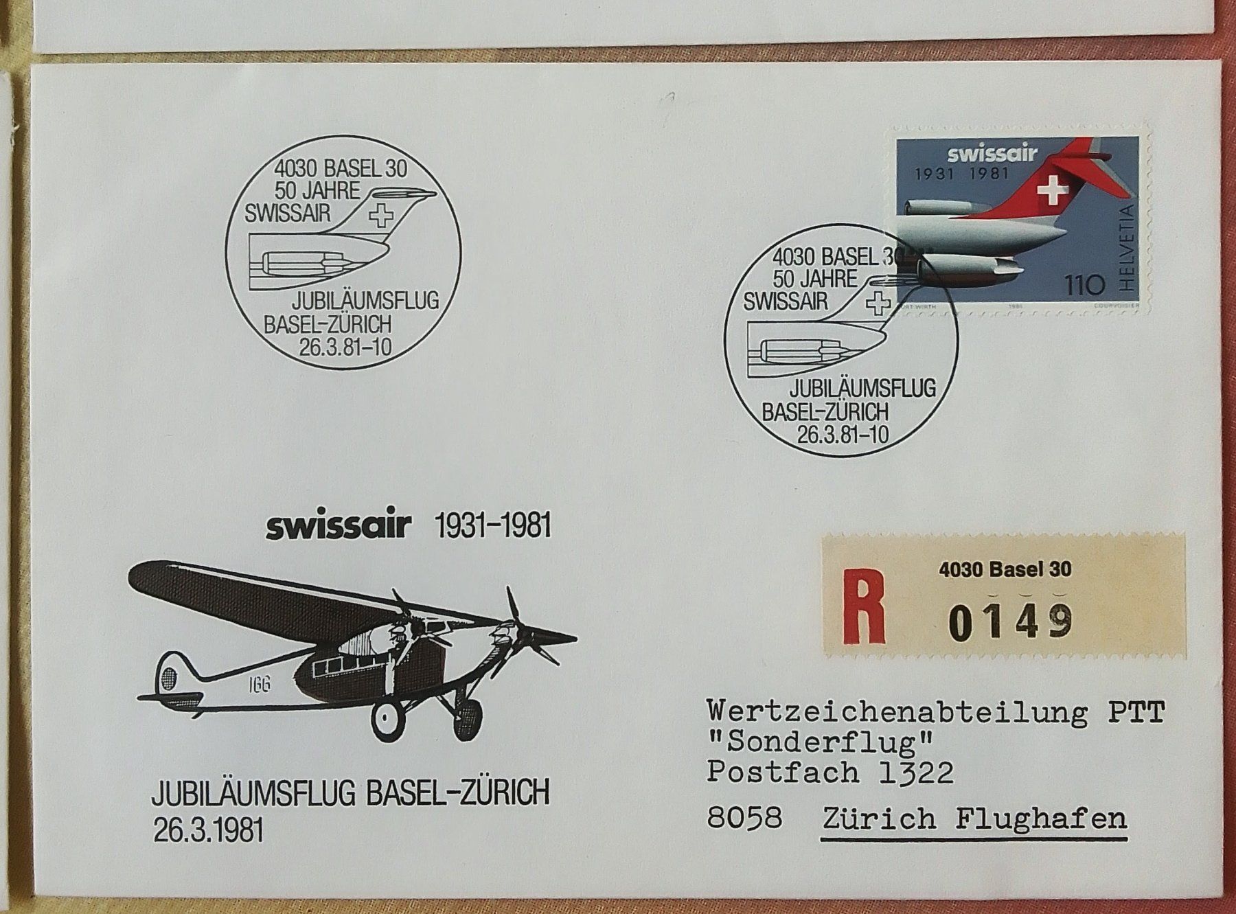Alle Briefmarken: 6 Flugpostbriefe – Gebraucht aus Marbach LU von Steinbeck1 4