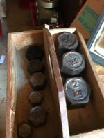 Antike Gewichte, Gewichts-Set mit Holzbox, Vintage Set!