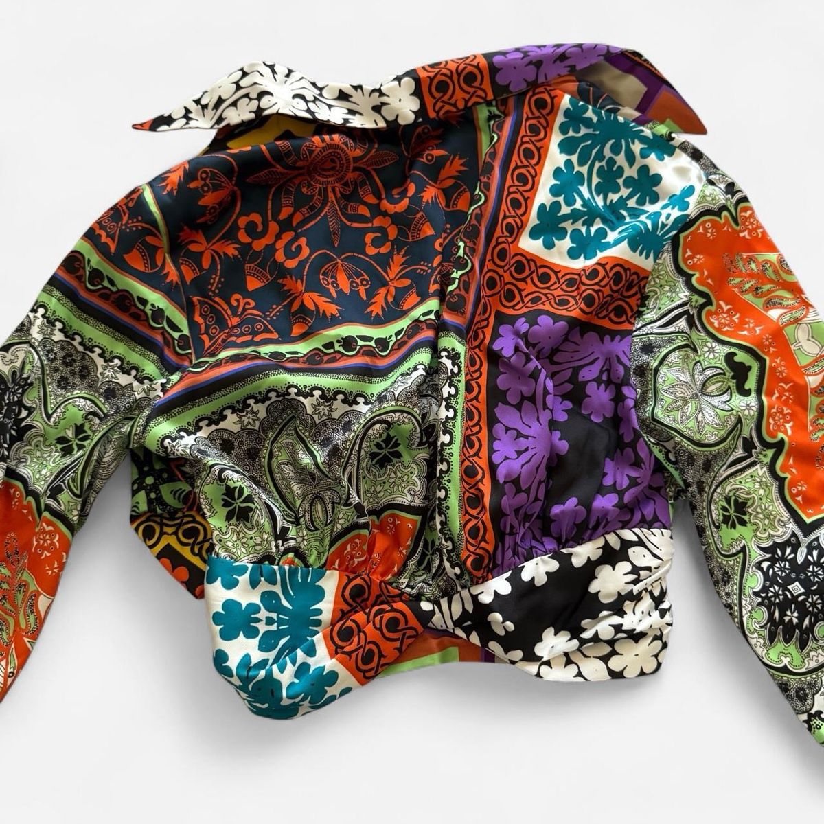 Zara Blusen: Zara Crop Shirt patterned multi-colored  – Neu und originalverpackt aus Basel von 1moonstar 3