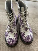 Dr. Martens Boots White Purple Floral Pattern Size EU 35
