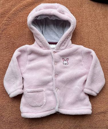 Gr. 68+, Jacke rosa Hase aus Kuschel-Faserpelz