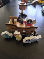 Holz Piratenschiff mit Meerestieren 
