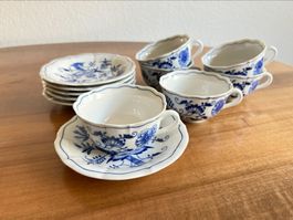 Original Bohemia Zwiebelmuster 6-teiliges Tassen-Set