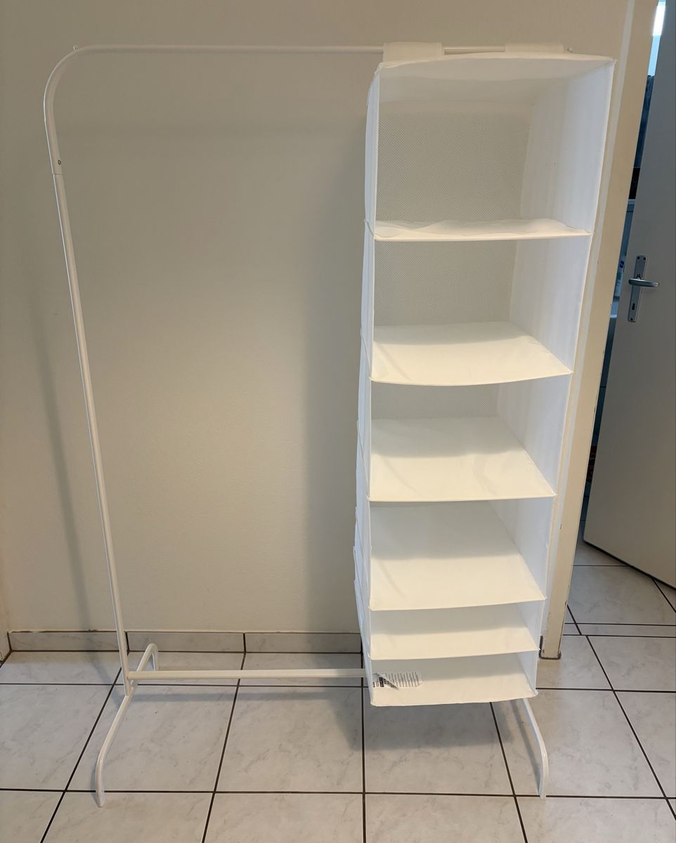Ikea Guardaroba: clothes rack weisser IKEA-Kleiderständer mit Staufächern – Usato da Basel venduto da mag_7tg8