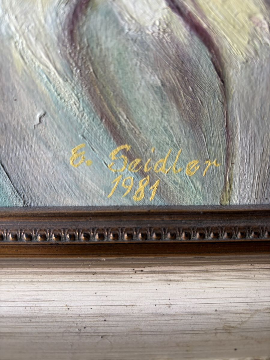 Dipinti: Gemälde Stilleben E.Seidler 1981 68 x 53 cm – Usato da Flums venduto da Limatools 5