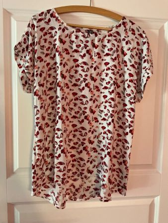 Viskose Sommer Top, Grösse 40, rot-weiss gemustert