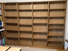 Grosses Bücherregal aus Massivholz, 270x210x22