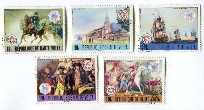 Tutti i francobolli: Briefmarken "Unabhängigkeitskrieg USA". Obervolta – Usato da Basel venduto da Butsch5