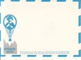 Hochalpen-Ballonflug Blanco-Couvert mit Werbe-Beilage