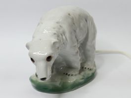 Vintage  Porzellan Eisbär Rauchverzehrer Lampe