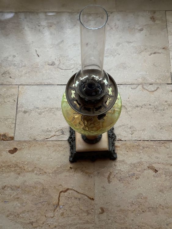 Almina Öllampe Vintage - Goldene Petroleumlampe Mit Glaszylinder 38cm Für Deko & Beleuchtung