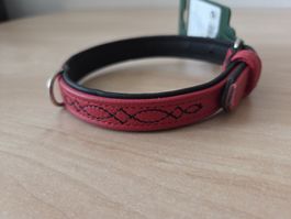 Hundehalsband Nappa Leder Rot bestickt Marke Hunter Gr.S Neu