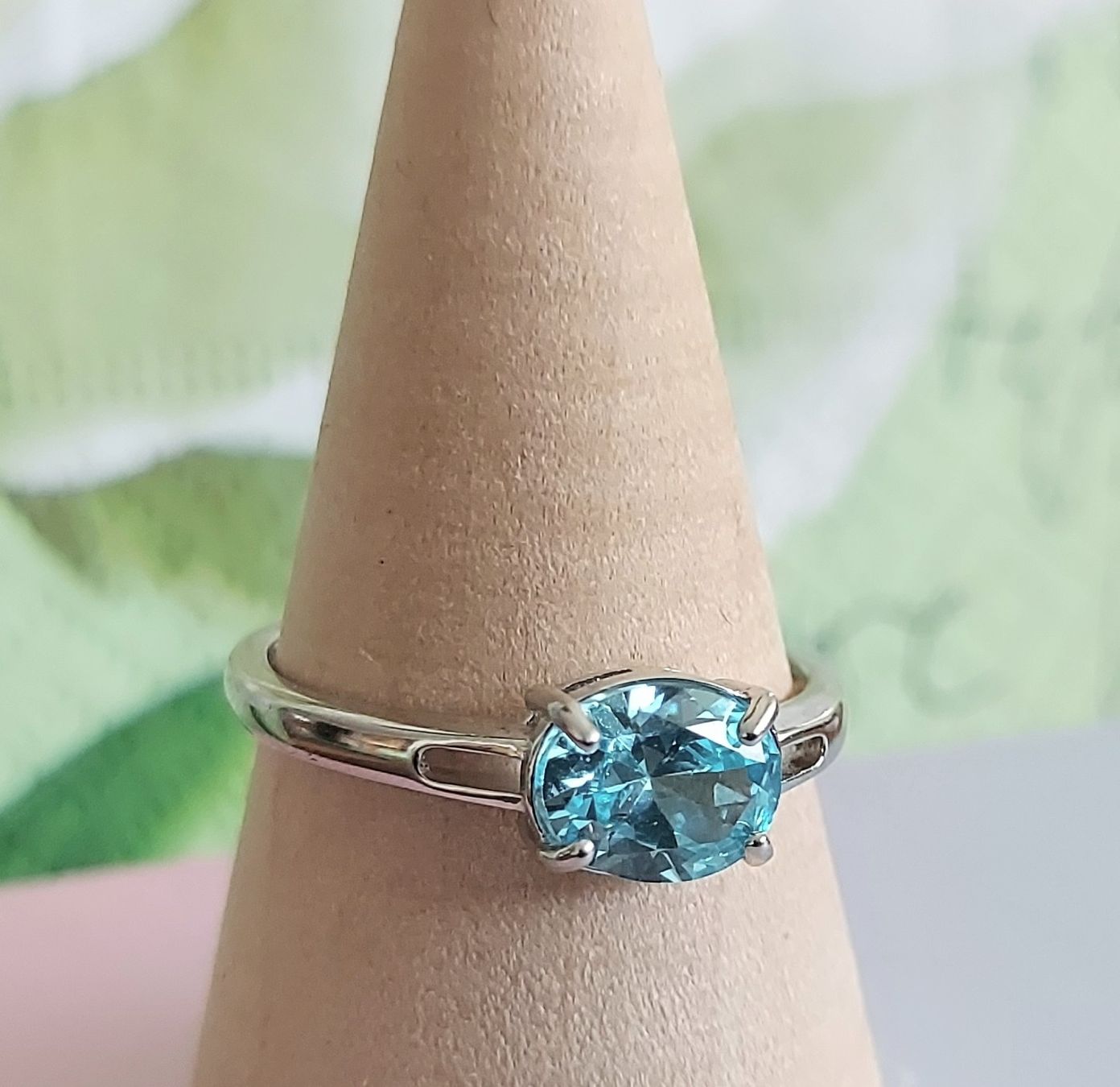 Anelli: 925 Silber Ring mit echtem Zirkon blèu – Nuovo (secondo la descrizione) da Ettenhausen TG venduto da CH2300 4