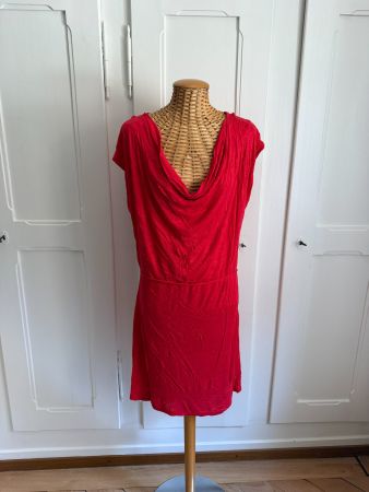 TOMMY HILFIGER - Kleid rot mit Wasserfallkragen M