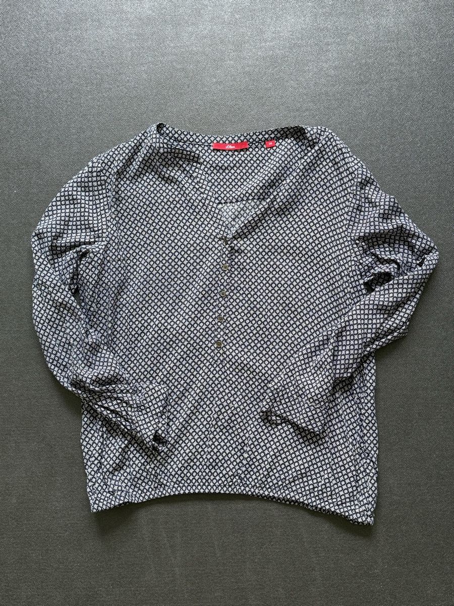 S.Oliver Blusen: S . Oliver Blouse - Black patterned long-sleeved, size 36 – Gebraucht aus Horgen von thesilverarrow 1