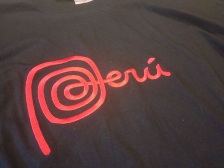 T-shirt noir Perú, taille XL, coton 100%, TBE
