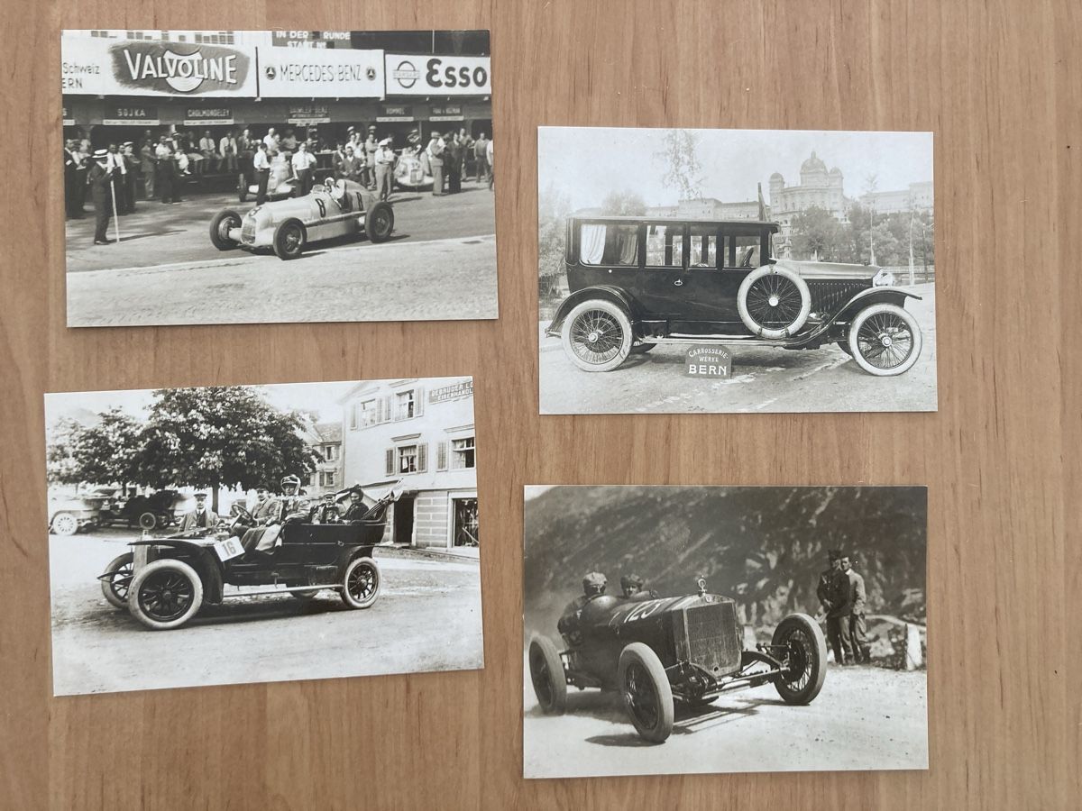 Cartoline postali: 4 Postkarten Oldtimer Rennsport Schweiz  – Nuovo (secondo la descrizione) da Schüpfheim venduto da Seerose80