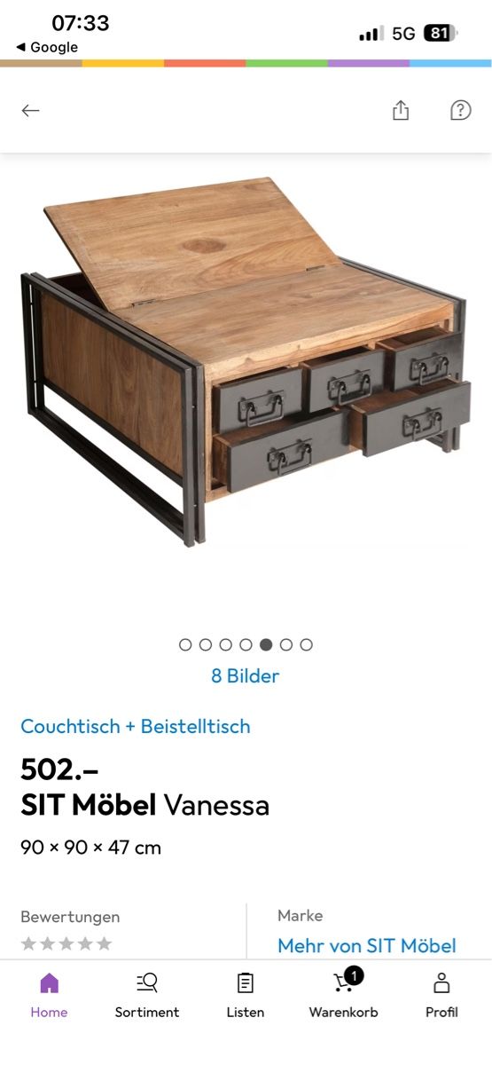 Tavoli: Couchtisch (Holz/Metall) – Usato da Liestal venduto da Xenias01 3