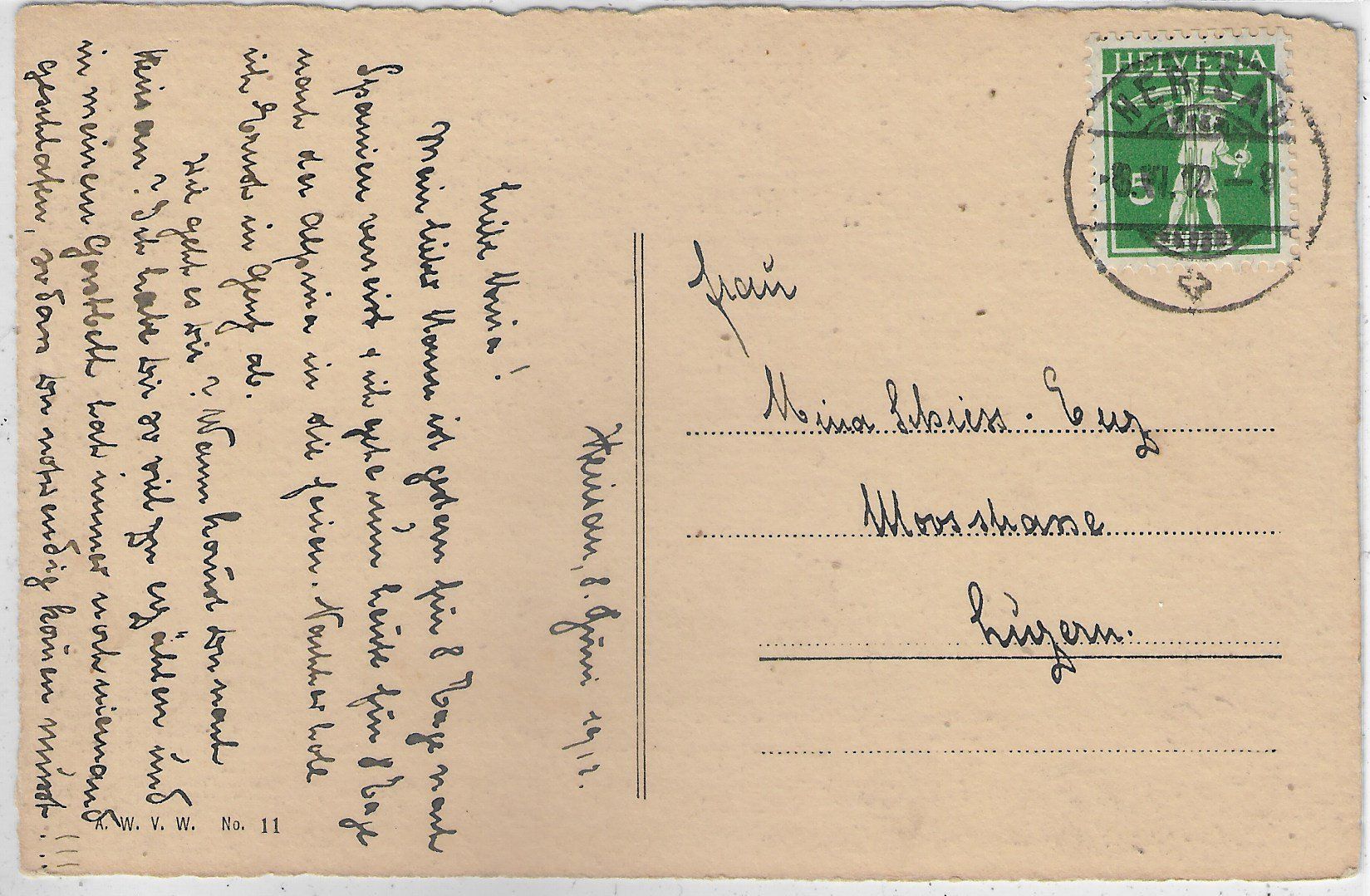 Cartoline postali: Herisau - Partie mit Kirche – Usato da Ettingen venduto da Kartenplanet 1