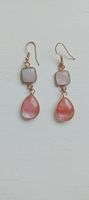 Schöne Hängeohrringe rosa Modeschmuck Länge 6 cm
