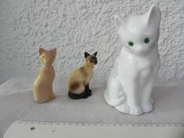 Katzen Figuren Deko Sammlung 3 Stk