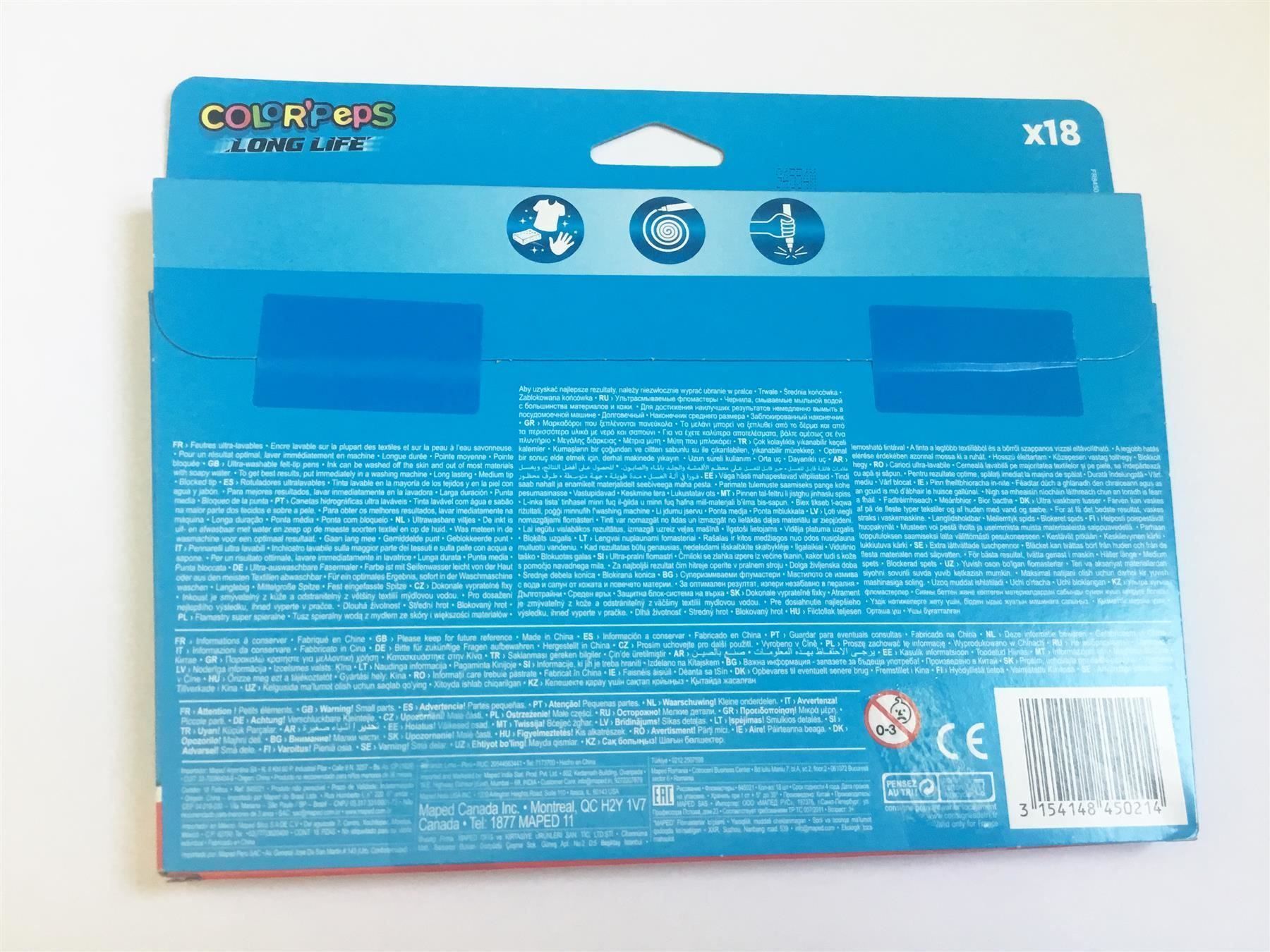 Stifte & Marker: Filzstifte 18er-Pack, Maped COLORPEPS – Neu und originalverpackt aus St. Gallen von cointec 9