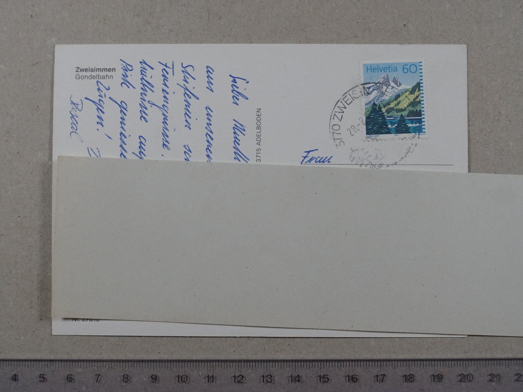 Cartoline postali: Zweisimmen, Gondelbahn, Ski – Usato da Lenzburg venduto da fh1 1