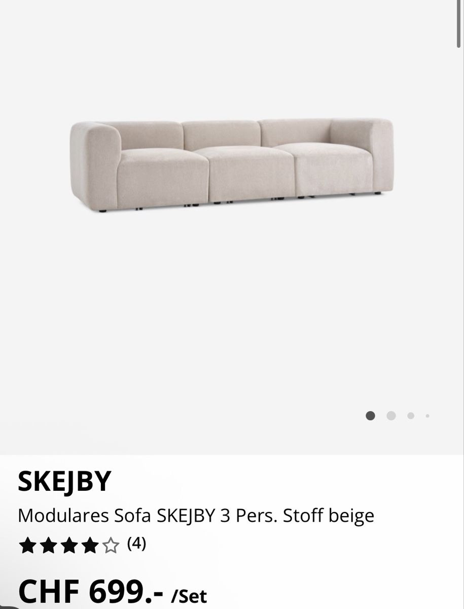 Jysk Divani: 2 x 3er Modular Sofa SKEJBY mit Hocker – Nuovo (secondo la descrizione) da Mühlau venduto da kvn_8cmk 1