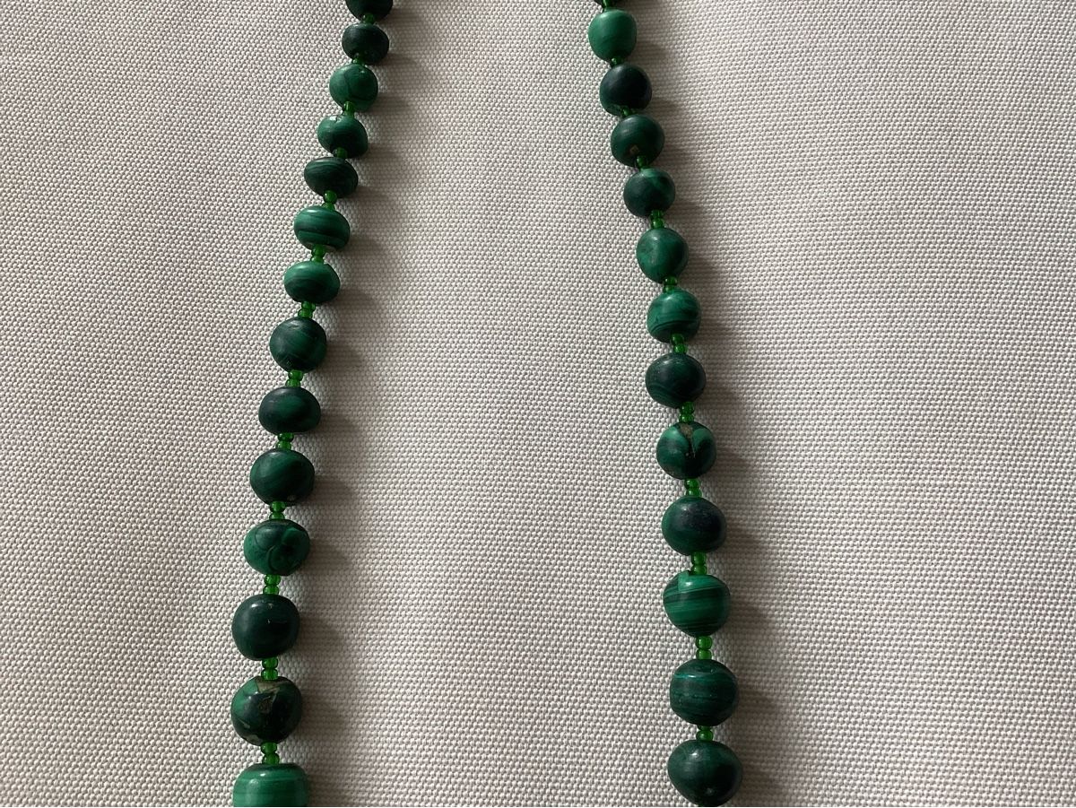Catenine: Klassische Malachit Halskette,  Vintage – Usato da Minusio venduto da scotch111 2