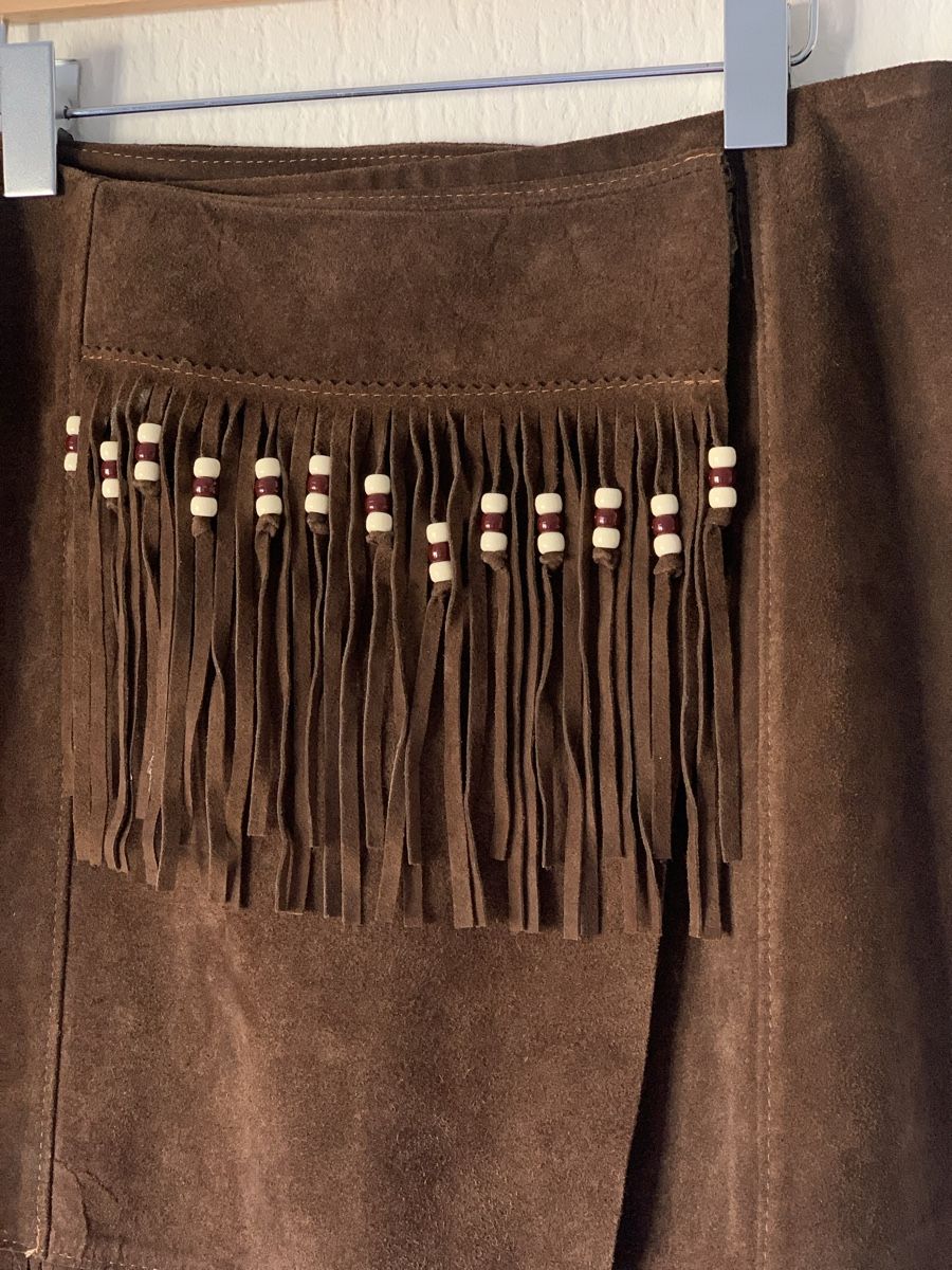 Gonne: Jupe daim marron - western - franges et perles - L – Usato da Lausanne venduto da Xiaoxi 3
