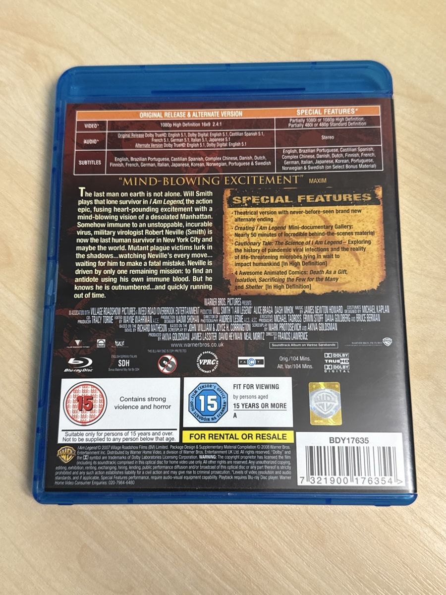 Alle DVDs: Will Smith - I am Legend - Blu-ray - Top Zustand! – Gebraucht aus Hittnau von PeterS75 1